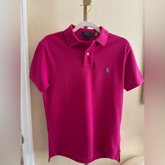 Polo by Ralph Lauren The Iconic Mesh Polo Shirt / Pink Sky / Size Small - Picture 2 of 5
